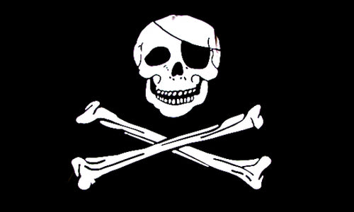 Pirat mit Augenklappe Fahne / Flagge 90x150 cm