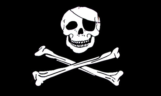 Pirat mit Augenklappe Fahne / Flagge 90x150 cm