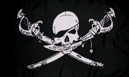 Pirat mit Säbel nach unten Fahne / Flagge 90x150 cm