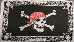 Pirat with Trimming Fahne / Flagge 90x150 cm