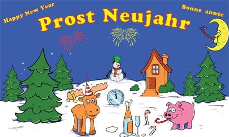 Prost Neujahr Fahne / Flagge 90x150 cm