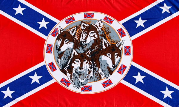 Südstaaten mit 4 Wölfen Fahne / Flagge 90x150 cm
