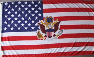 USA mit Wappen Fahne / Flagge 90x150 cm
