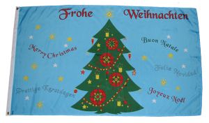 Frohe Weihnachten Weihnachtsbaum Fahne / Flagge 90x150 cm